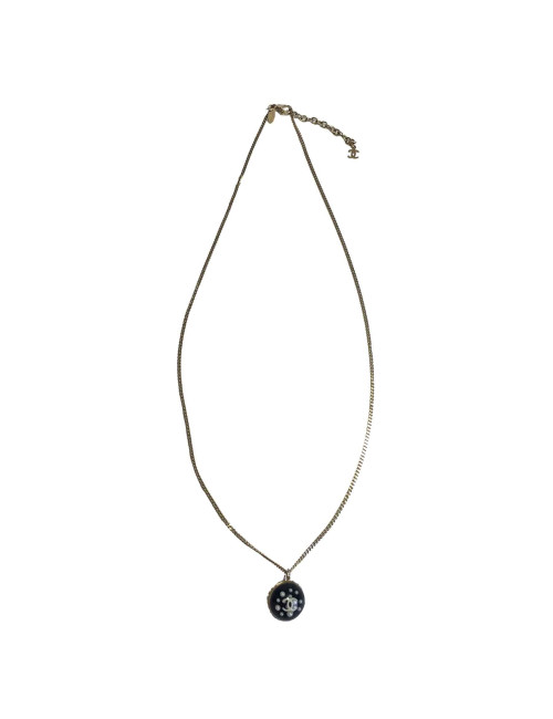 Collier pendentif CHANEL boule CC inclusion de perles nacrées