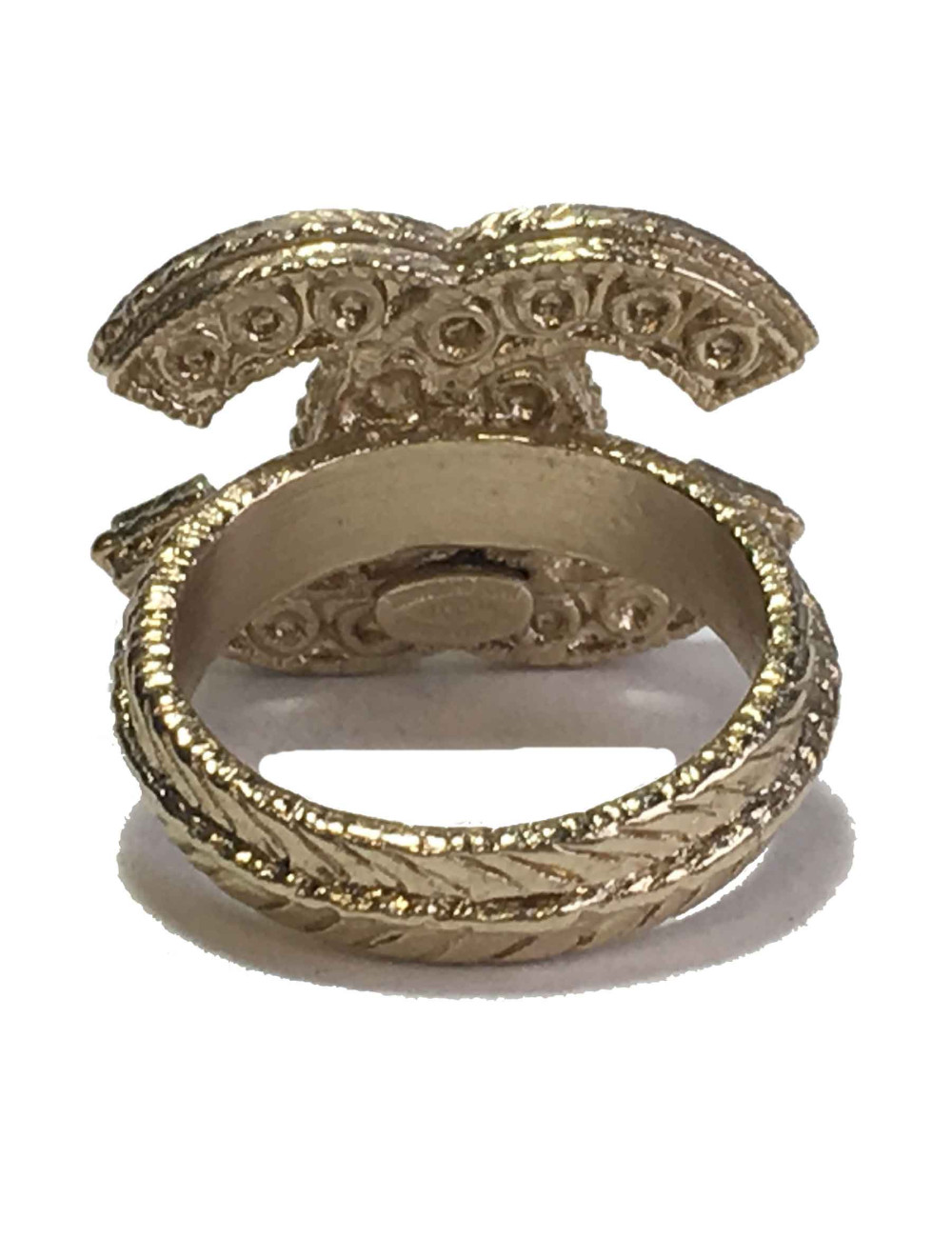 Bague CHANEL T50 CC perlée 