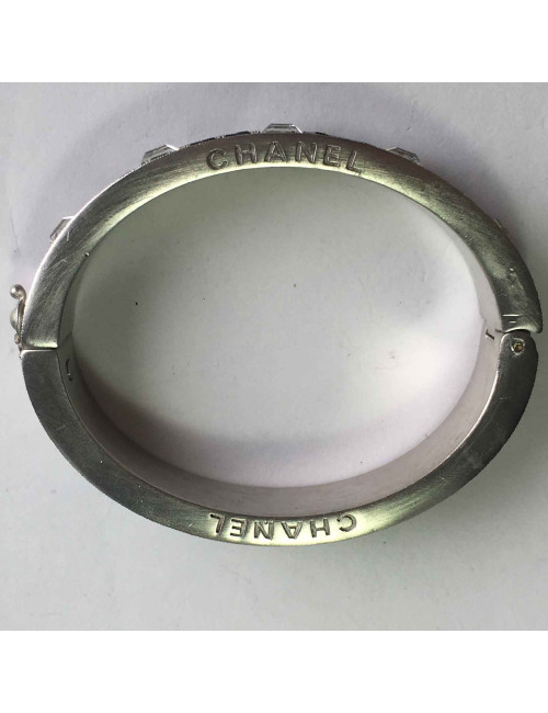 Bracelet CHANEL rigide strass  noirs et brillants