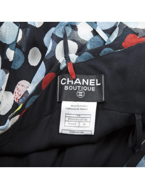 Robe CHANEL longue et fluide multicolor