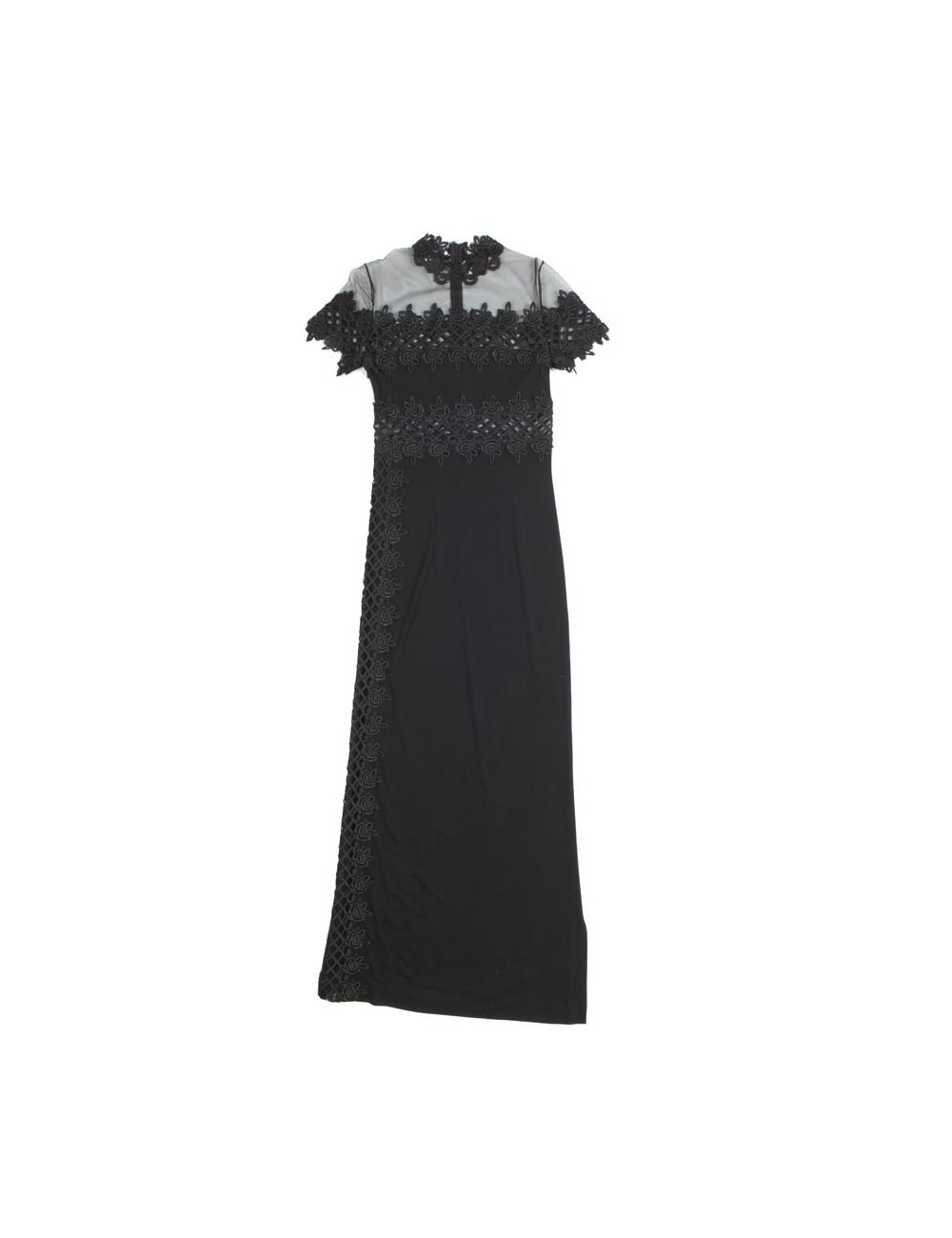 Robe JIKI T 38 longue noire avec borderies