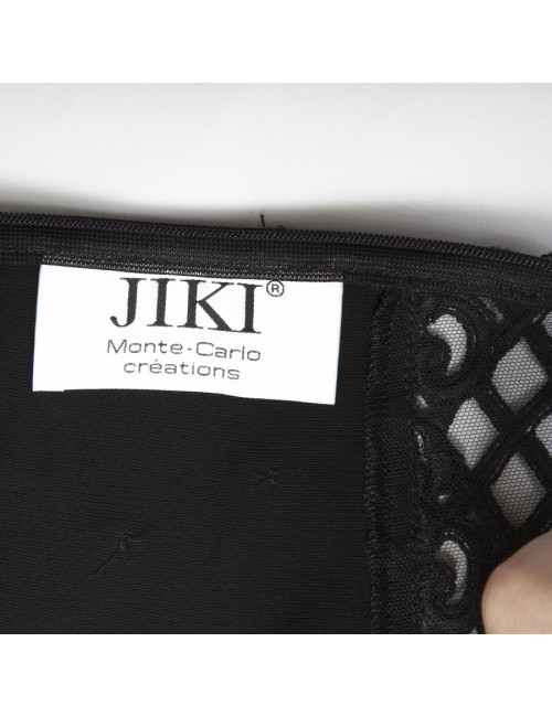 JIKI Monte Carlo Long Evening Dress in black viscose and tulle 38FR