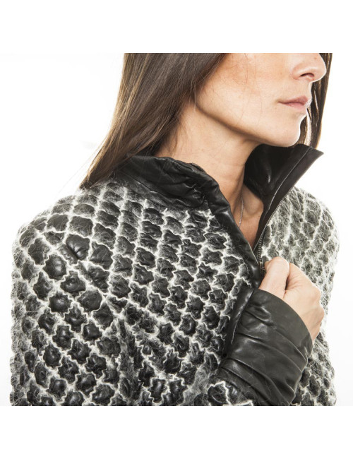 Blouson CHANEL T 36 cuir d'agneau lisse noir 