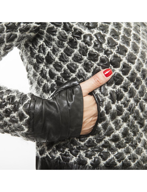 Blouson CHANEL T 36 cuir d'agneau lisse noir 