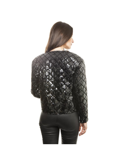 Veste CHANEL à sequins noirs T