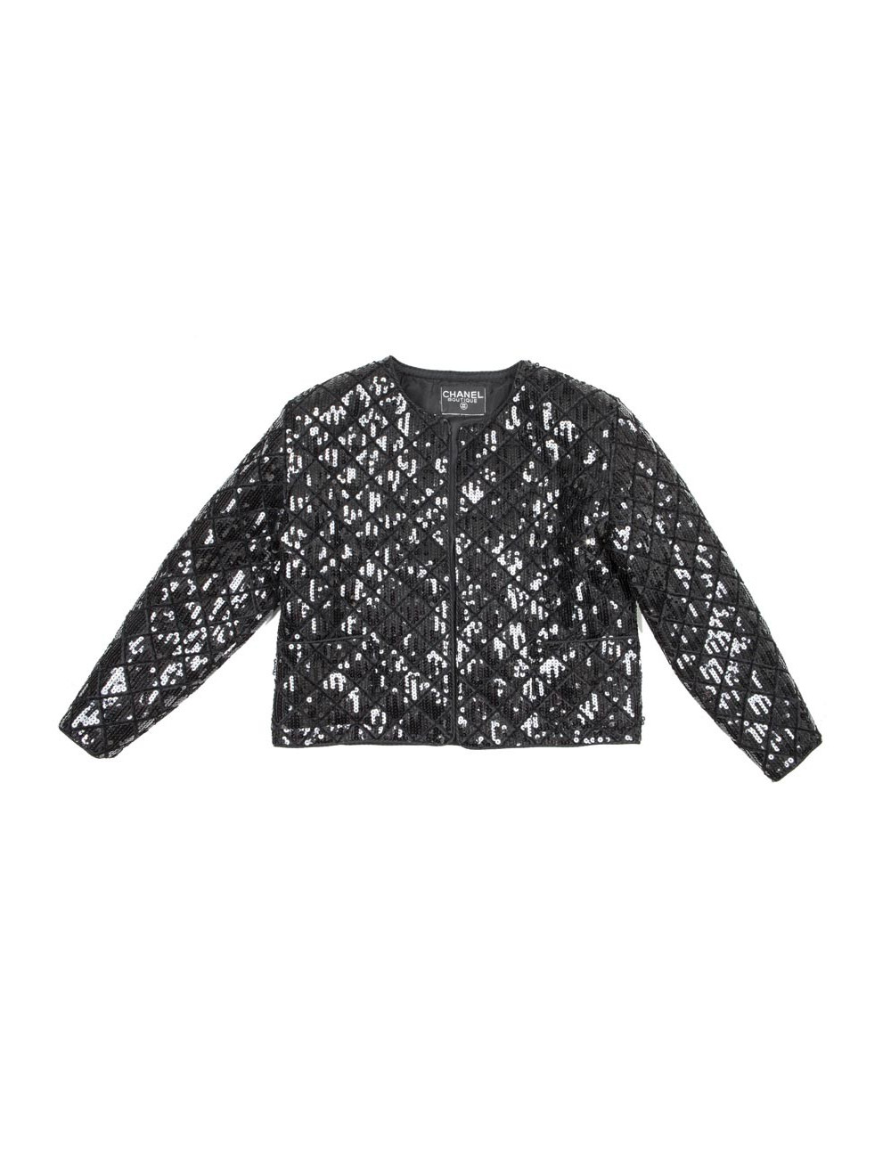 Veste CHANEL à sequins noirs T