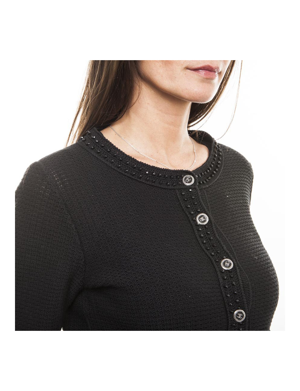 Cardigan CHANEL T 36 façon veste 