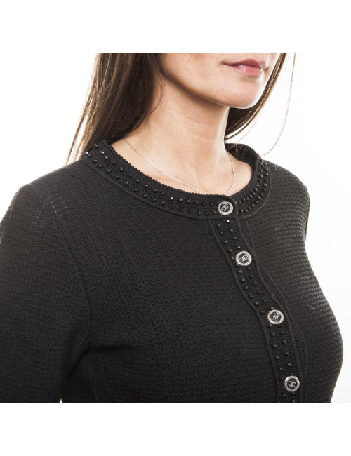 Cardigan CHANEL T 36 façon veste 