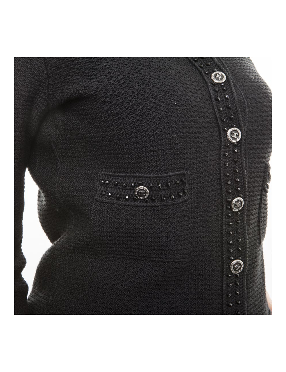 Cardigan CHANEL T 36 façon veste 