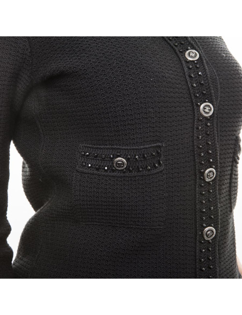 Cardigan CHANEL T 36 façon veste 