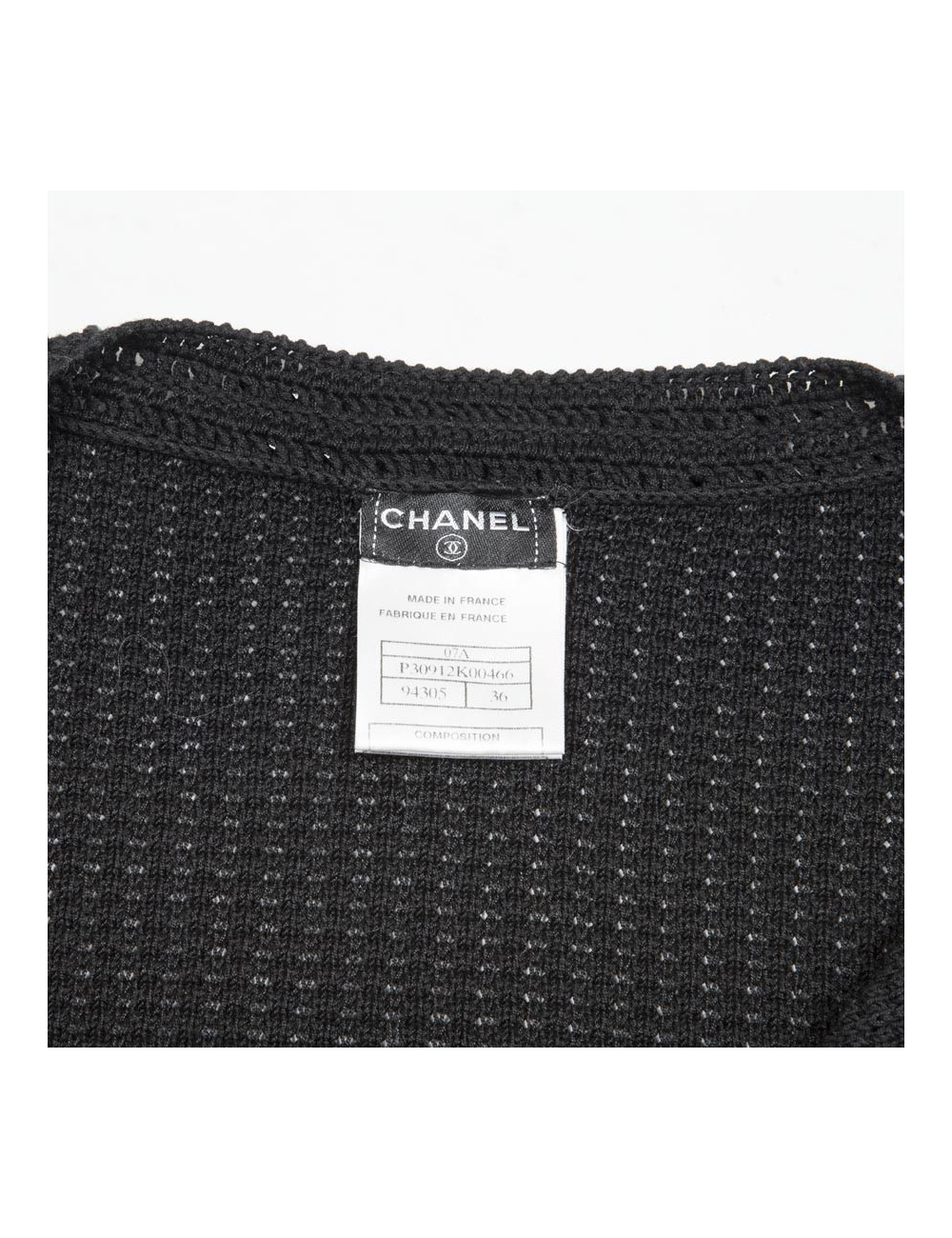 Cardigan CHANEL T 36 façon veste 