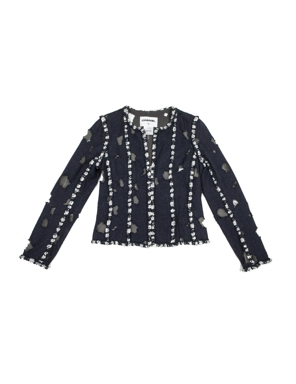 Veste CHANEL T 38 bleu et blanc