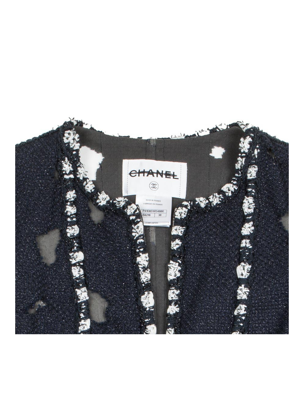 Veste CHANEL T 38 bleu et blanc