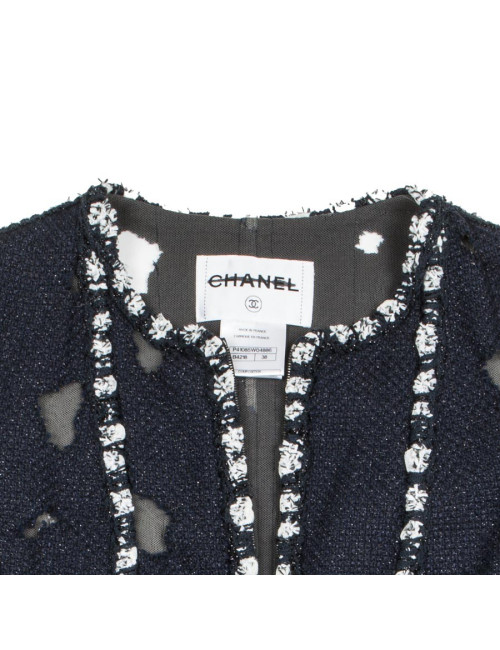 Veste CHANEL T 38 bleu et blanc