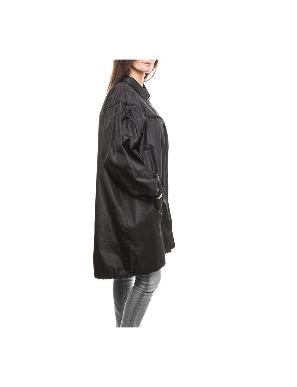 Veste longue t 38 CHANEL organza noir