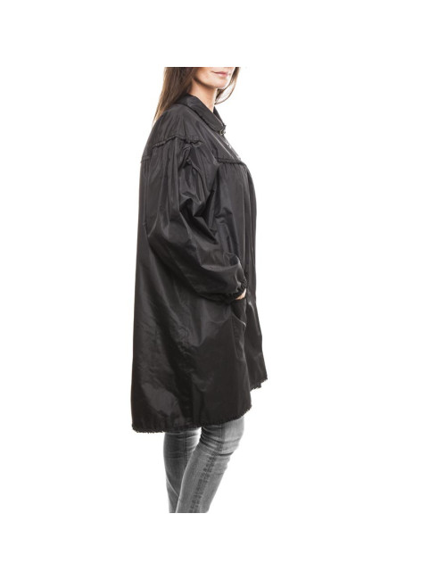 Veste longue T 38 CHANEL en soie noire