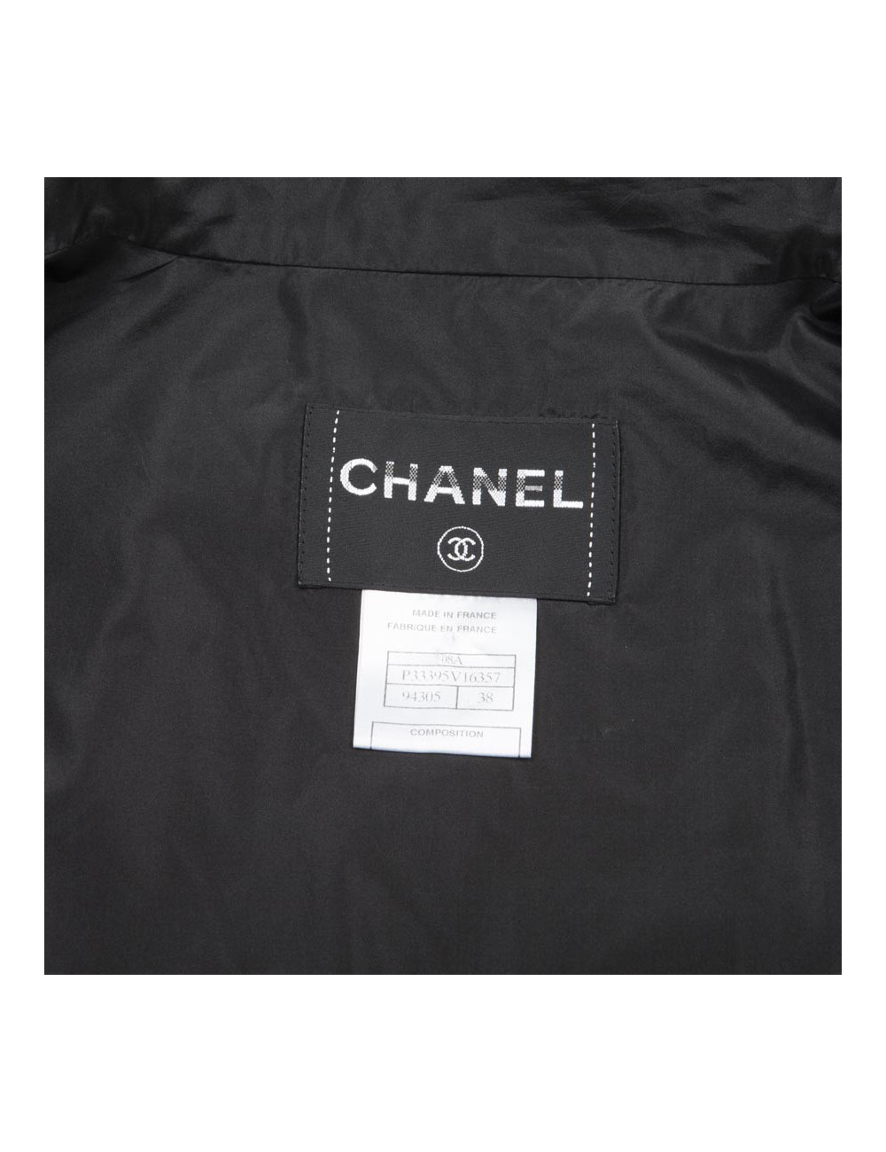 Veste longue t 38 CHANEL organza noir