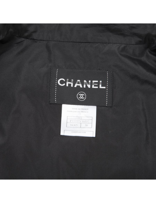 Veste longue t 38 CHANEL organza noir
