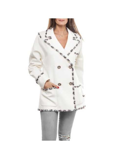 Veste CHANEL T 44 "Paris Bombay" blanche