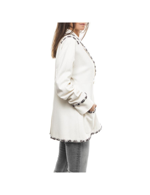 Veste CHANEL T 44 "Paris Bombay" blanche