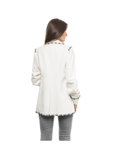 Veste CHANEL T 44 "Paris Bombay" blanche