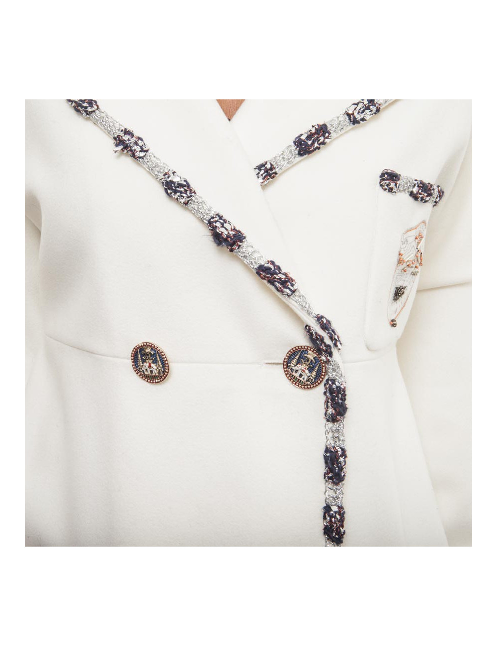 Veste CHANEL T 44 "Paris Bombay" blanche