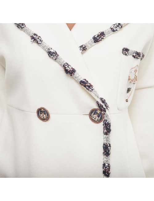 Veste CHANEL T 44 "Paris Bombay" blanche