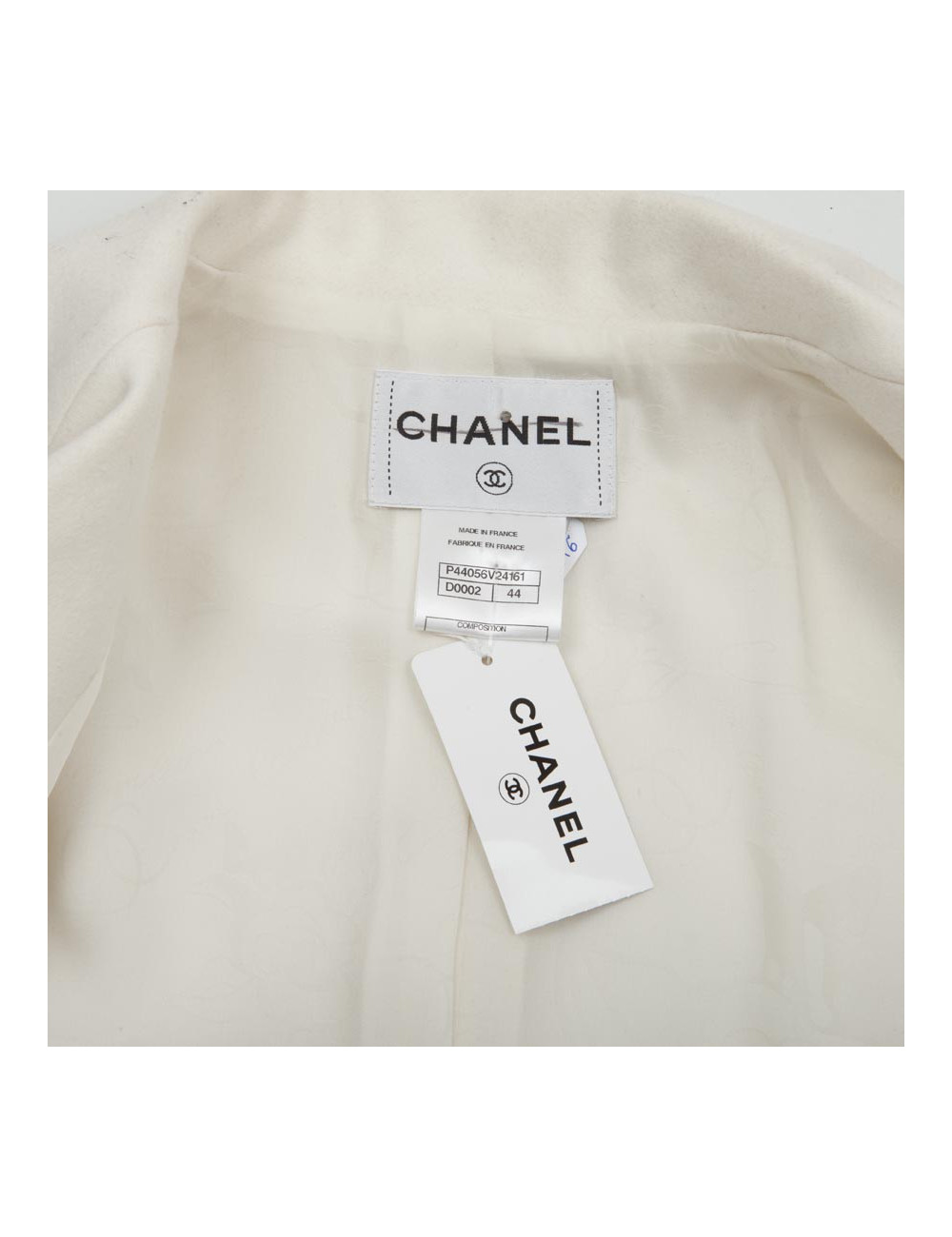 Veste CHANEL T 44 "Paris Bombay" blanche