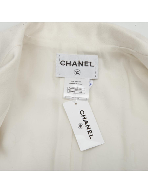 Veste CHANEL T 44 "Paris Bombay" blanche