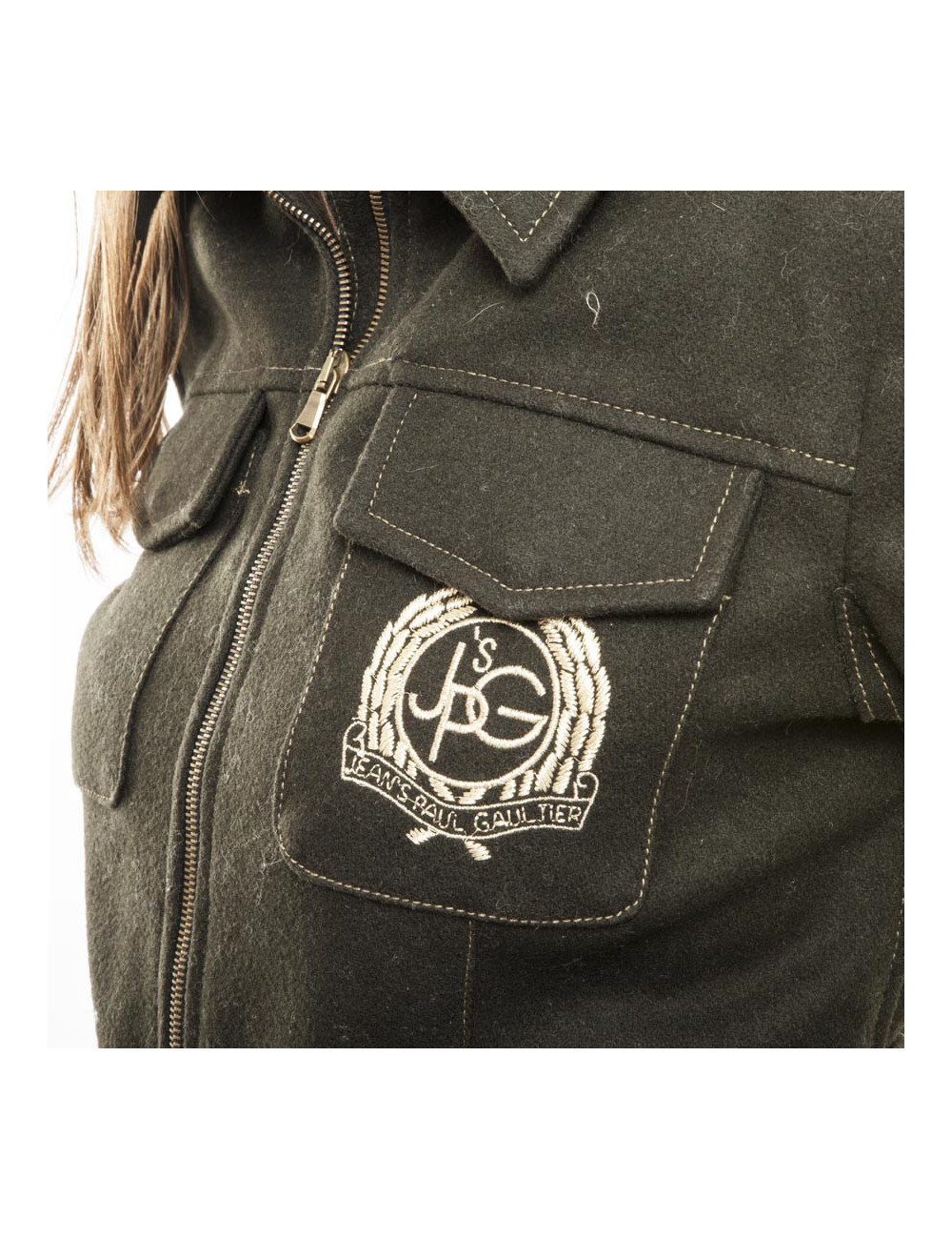 Blouson JEAN PAUL GAULTIER  toile vert kaki