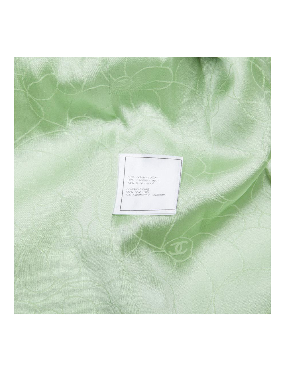 CHANEL  tweed jacket in anise green and light green Size 44FR