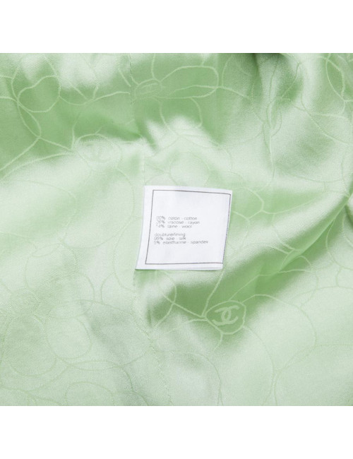 CHANEL  tweed jacket in anise green and light green Size 44FR