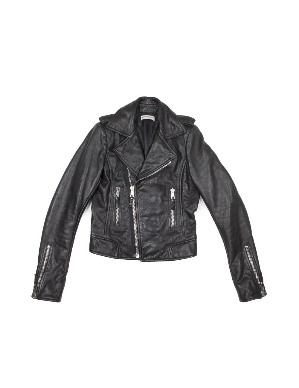 Perfecto BALENCIAGA T   cuir vieilli noir