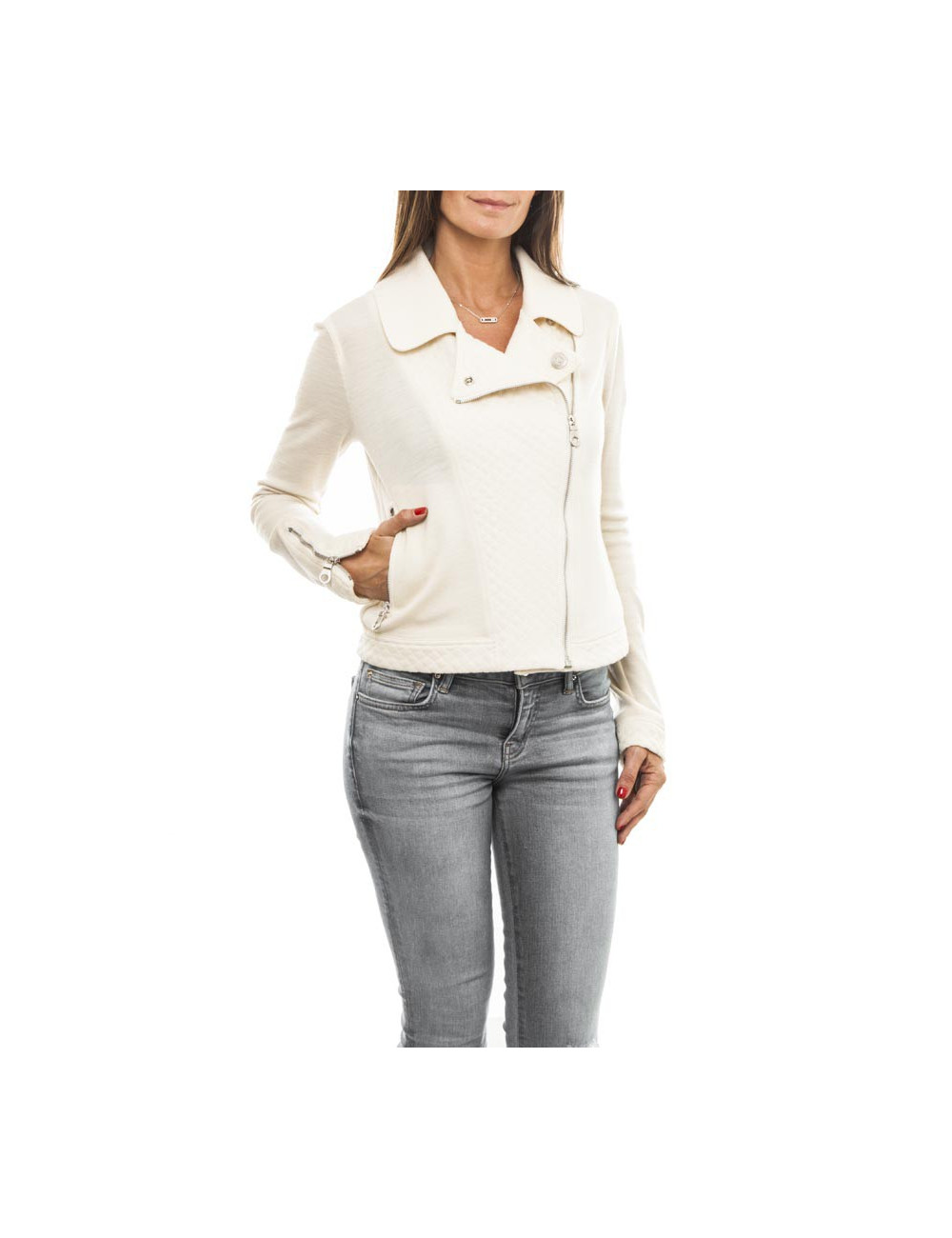 Blouson CHANEL T 38 zippé beige