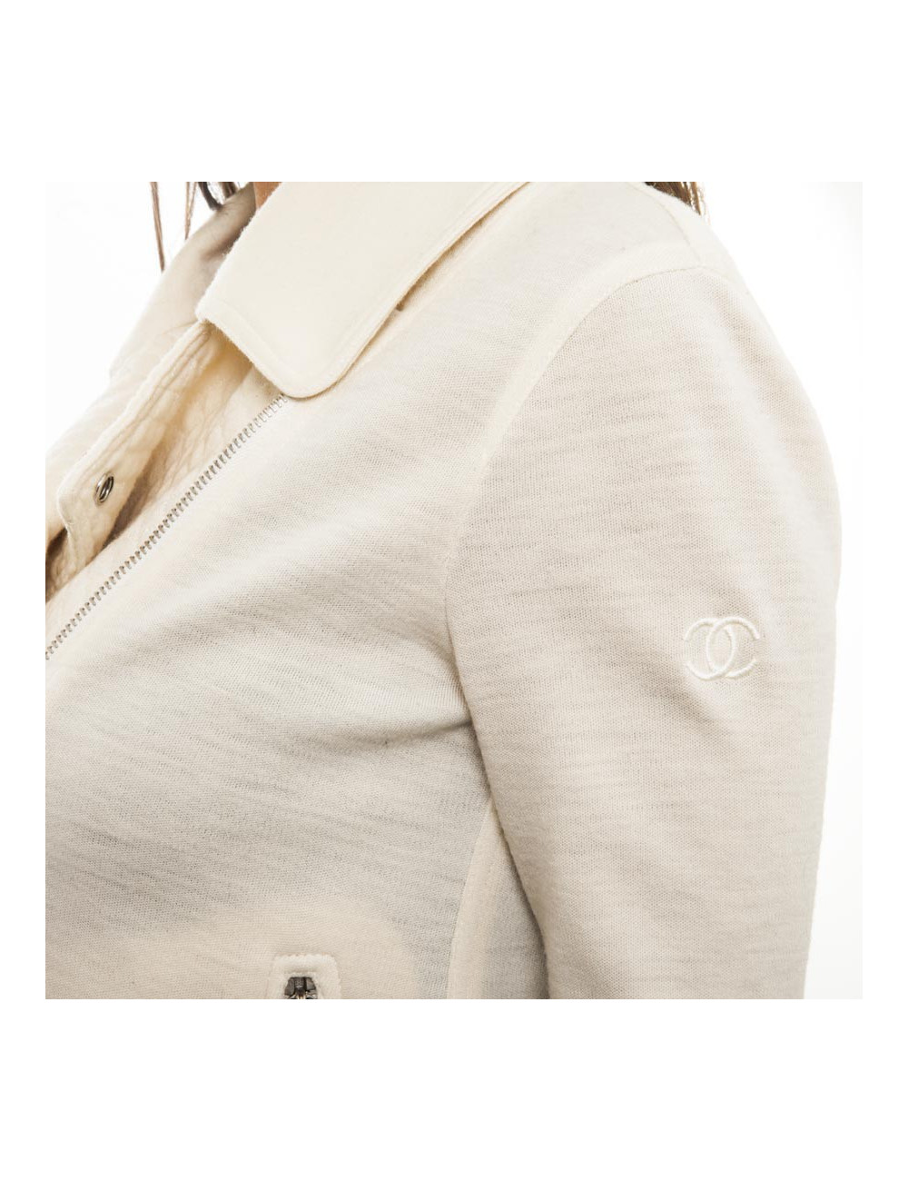 CHANEL Zipped Perfecto in off-white Wool Size 38FR