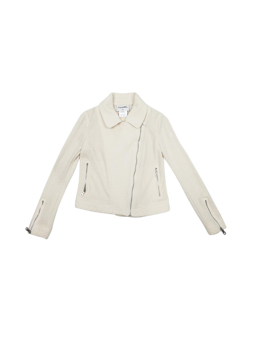 Blouson CHANEL T 38 zippé beige