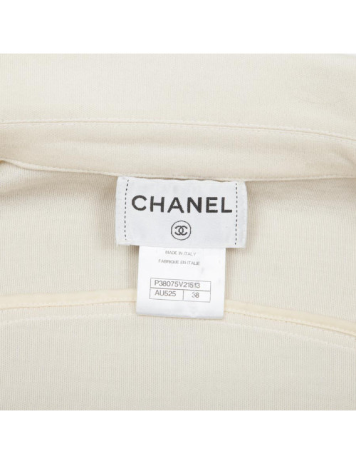 CHANEL Zipped Perfecto in off-white Wool Size 38FR