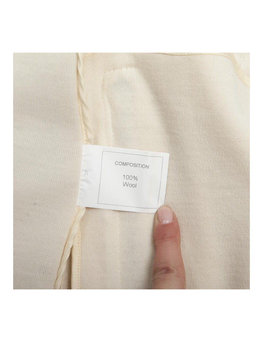 CHANEL Zipped Perfecto in off-white Wool Size 38FR