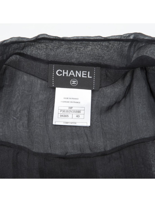 Blouse CHANEL T40 en soie noire