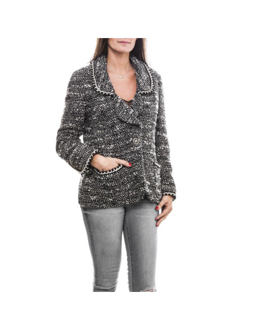 Veste CHANEL T    noire et blanc