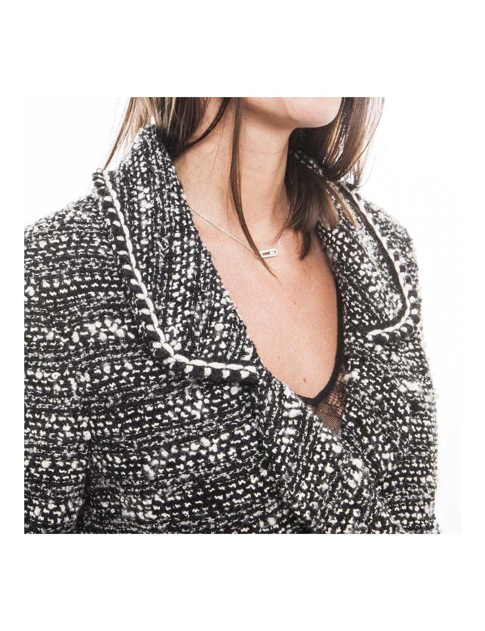 Veste CHANEL T    noire et blanc