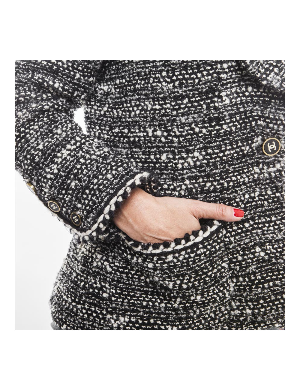 Veste CHANEL T 40  noire et blanc