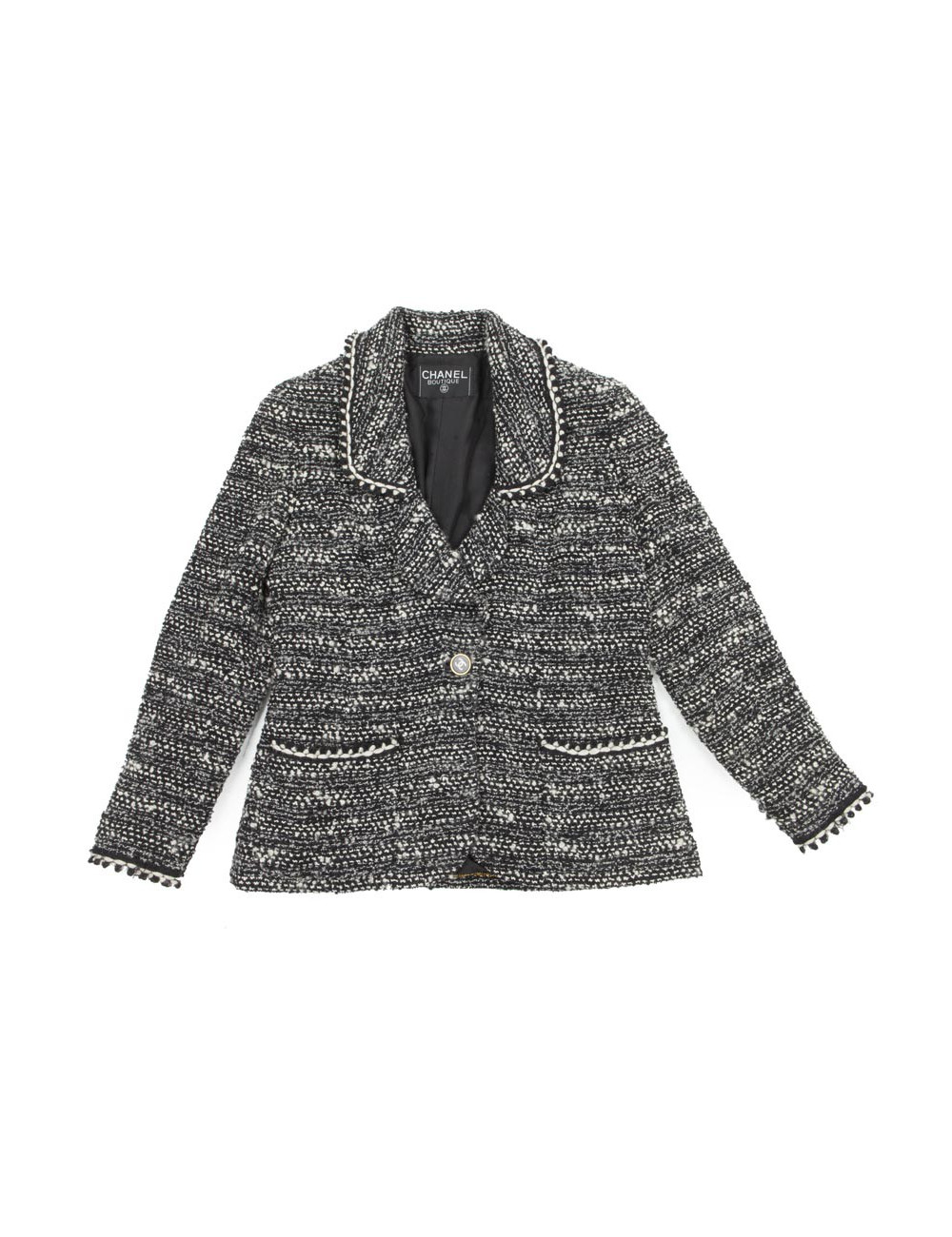 Veste CHANEL T 40  noire et blanc