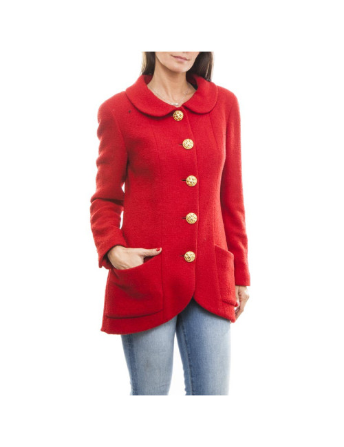 Veste CHANEL T 40 laine  rouge  Vintage