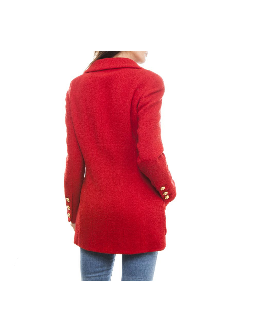 Veste CHANEL T 40 laine  rouge  Vintage