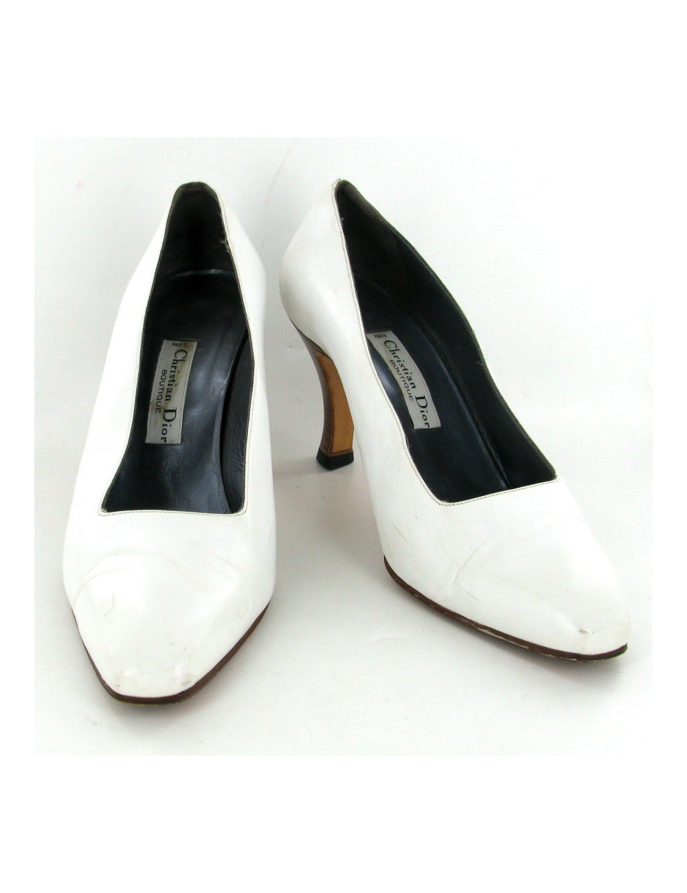 Escarpins CHRISTIAN DIOR T38 en cuir blanc vintage
