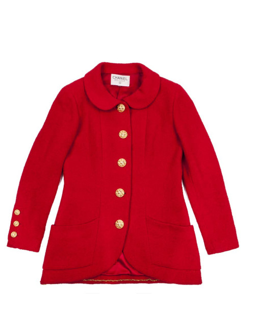 CHANEL Jacket in red wool size 40FR