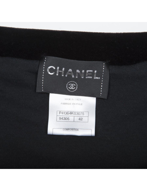 CHANEL jacket in black cotton fully signed CC size 42 EU