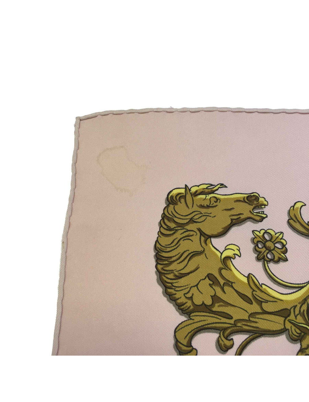 Carré HERMES "La promenade de Longchamps" en soie rose