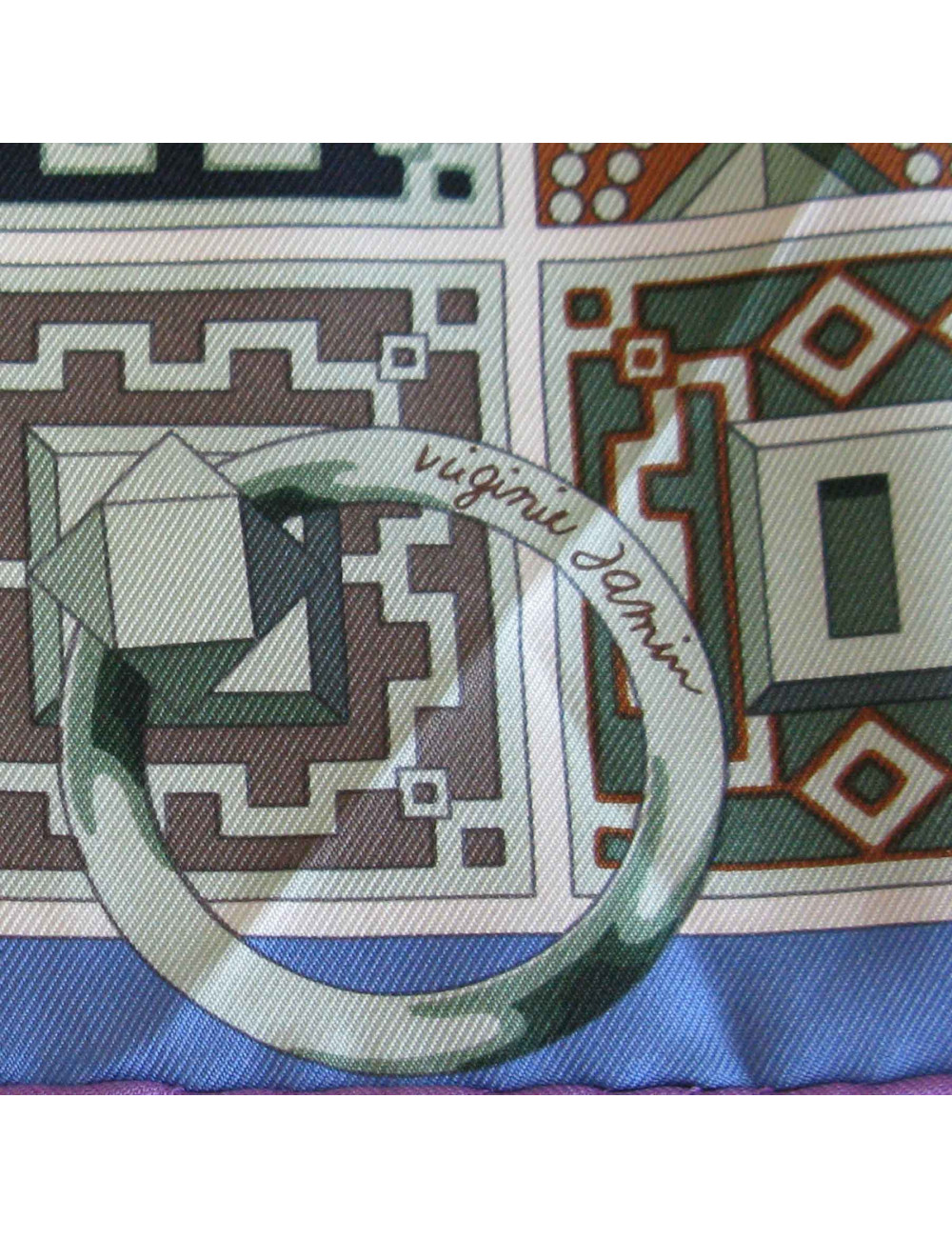 Carré HERMES Collier de Chien en soie multicolore